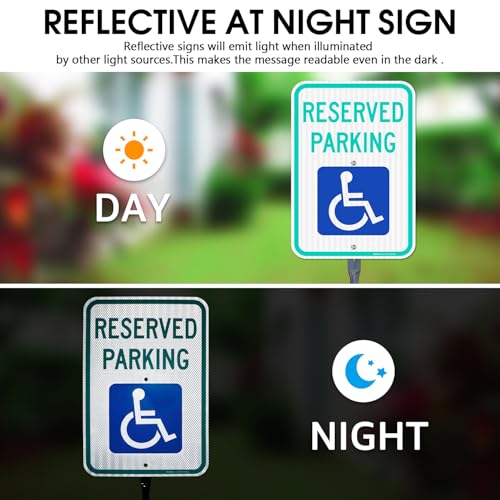 Large Reserved Parking Sign with 54" Metal Thick Stake (2 Count)