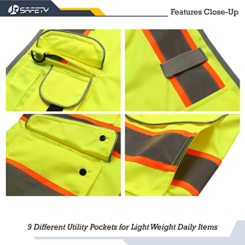 Safety Vest for Men Women Reflective Hi Vis JK901 Yellow L