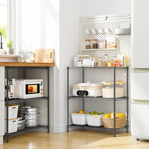 3 Tier 450LBS Adjustable Wire Shelving Unit for Kitchen