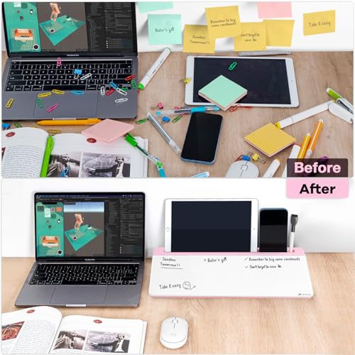 Glass Desk Whiteboard with Storage