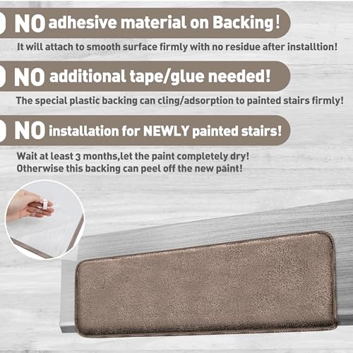 Bullnose Carpet Stair Treads Ultra Plush Brown 2 Pcs (3.96 Sq Ft) - Bel Marant