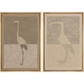 Framed Canvas Print Wall Art Bird Silhouette Modern Minimalist with Heron Crane Illustrations Modern Art Decorative Bohemian Colorful for Living Room