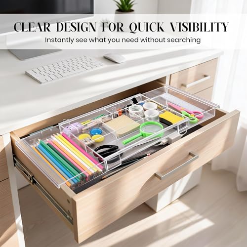 4pack Shallow Expandable Drawer Organizer (4 Count)
