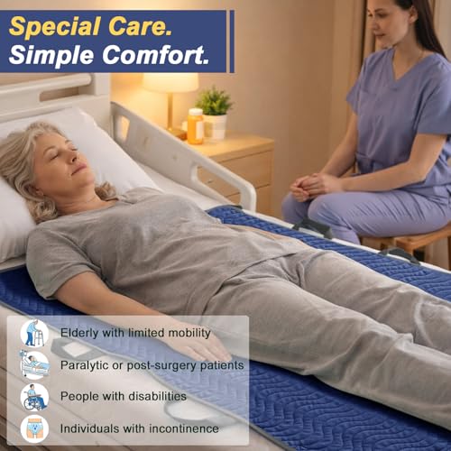 Washable Positioning Bed Pad with 8 Handles