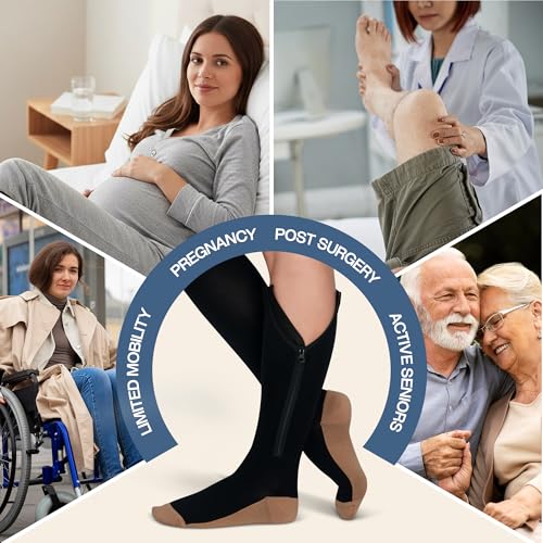 Zipper Compression Socks for Men & Women