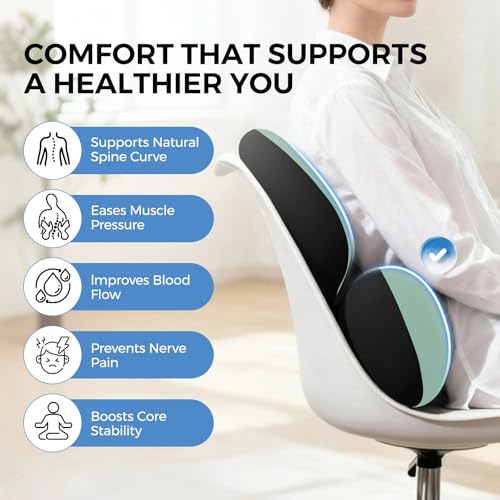 Ergonomic Memory Foam Lumbar Support Pillow for Car