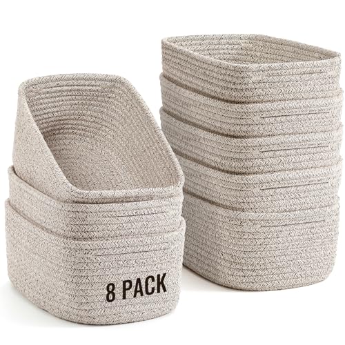 8 Pack Small Storage Baskets for Organizing (8 Count)