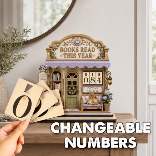 Personalized Books Read This Year Wooden Counter Sign