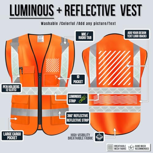Luminous Safety Vest Customize Your Logo Work Vest with Luminous Hi