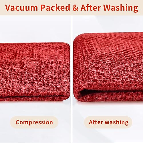 100% Cotton Waffle Weave Kitchen Dish Towels 6 (6 Count)
