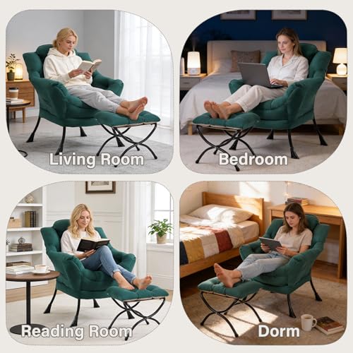 Modern Lazy Chair with Ottoman