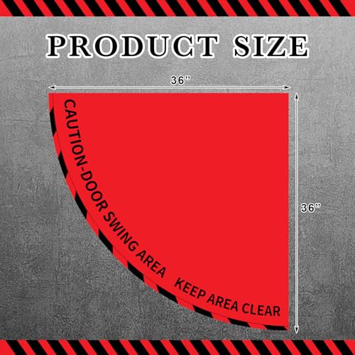 1 Pack Door Swing Caution Floor Sign for Safety Warning Door Swing Area Keep Area Clear Floor Signs Vinyl Non Slip Surface