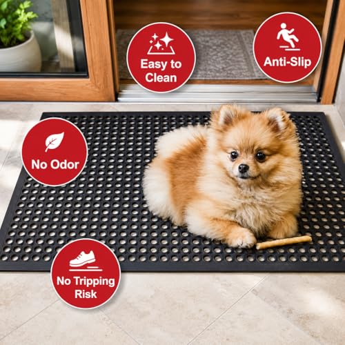 4 Pack 36"x24" inch Entrance Rubber Drainage Floor Mats (2 Count)