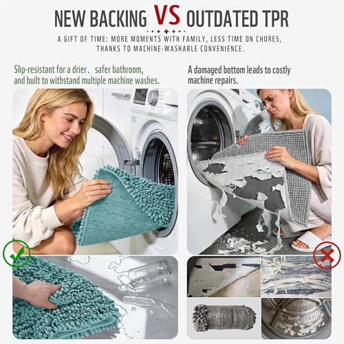 Large Bathroom Rugs Non Slip Washable 36x24 Inch