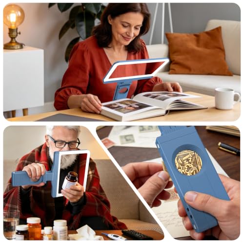 30X 6X Rechargeable Magnifying Glass for Reading