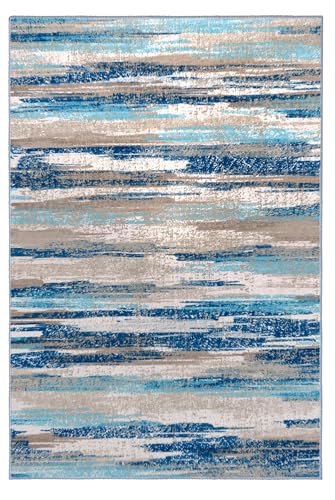 Washable Abstract 5x7 Area Rug for Living Room Non Slip Bedroom Rug