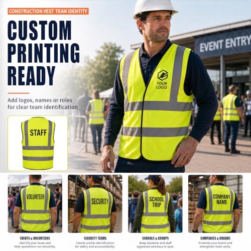 Team Logo Yellow Work Safety Vest