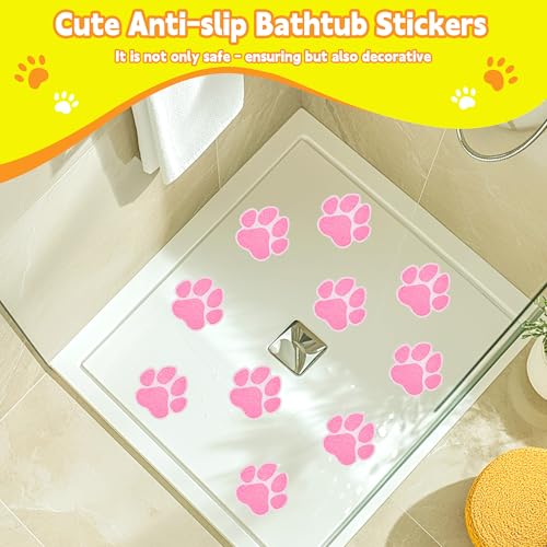 20PCS Dog Paw Non Slip Bathtub Stickers with Scraper