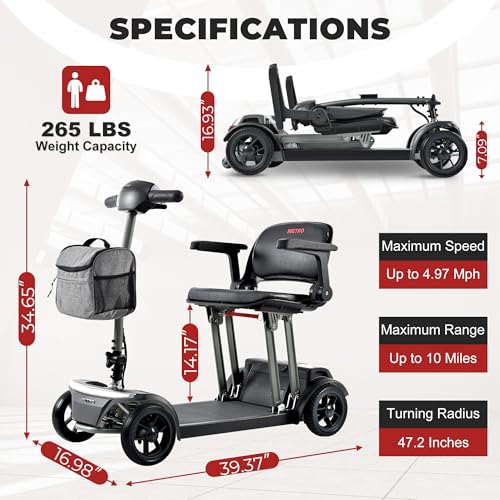 Lightweight MobilityScooter for Adult 42lbs Foldable Portable 13Miles