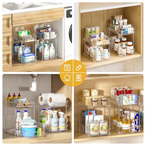 2 Tier Under Sink Organizers and Storage (4 Count)