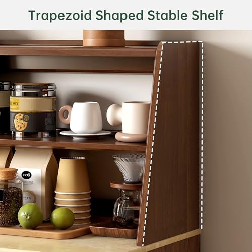 100% Solid Rubberwood Kitchen Counter Hutch Shelf