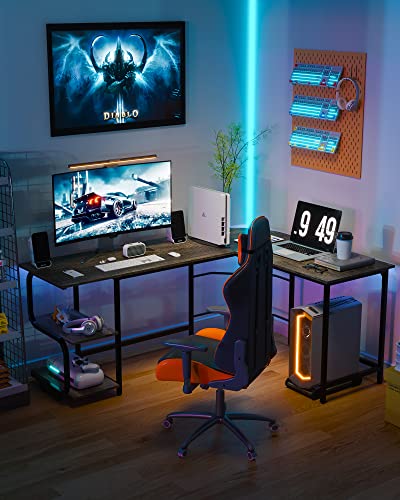 Reversible L Shaped Desk with Shelves
