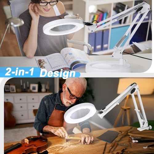 12X Magnifying Glass with Light and Stand