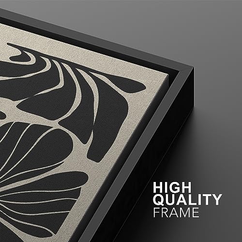 Framed Canvas Wall Art Abstract Floral Botanical Prints Minimalist Modern Art Boho Wall Decor for Bedroom (2 Count)