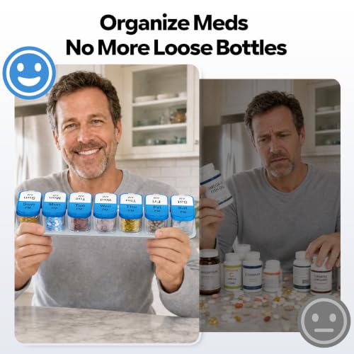 Extra Large Weekly Pill Organizer 2 Times A Day AM PM