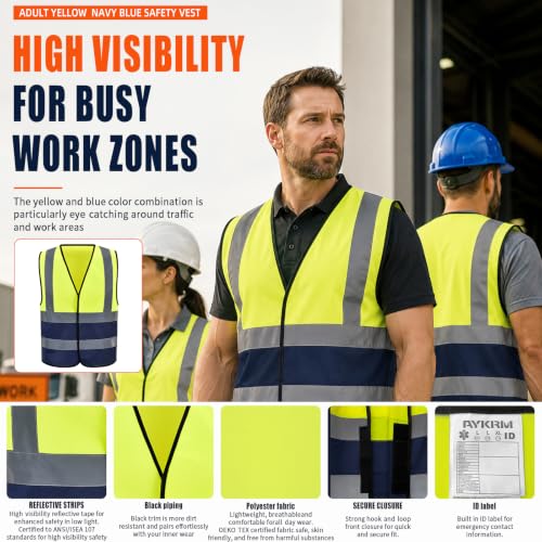 Personalized Small Yellow & Navy Reflective Safety Vest