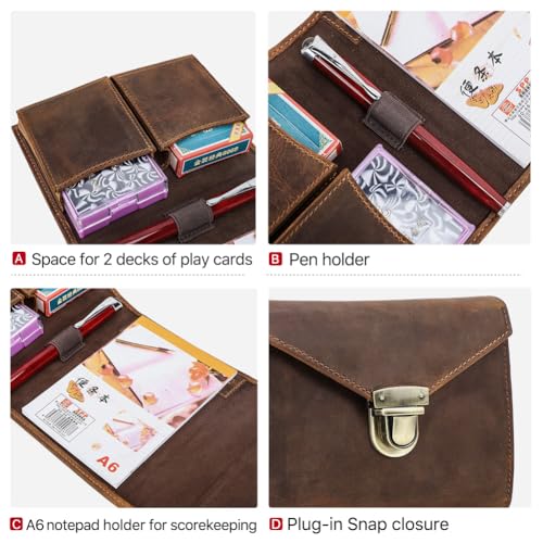 Personalized Playing Card Case for 2 Decks Custom Engraved Name Leather Poker Card Holder Handmade Travel Card Case for Men Gift