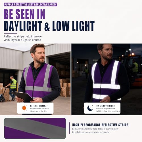 purple high vis safety vest 3XL
