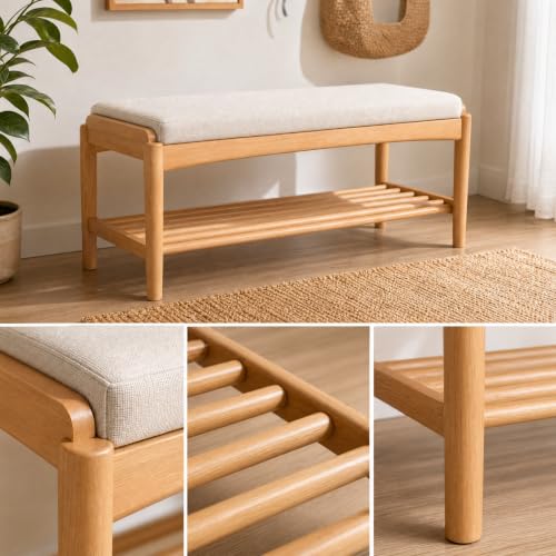 Solid Wood Shoe Bench