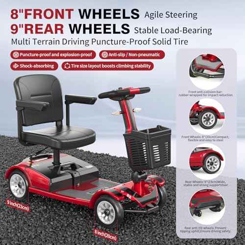 4 Wheel Folding Mobility Scooter 22Mi Range 418LBS Large Size