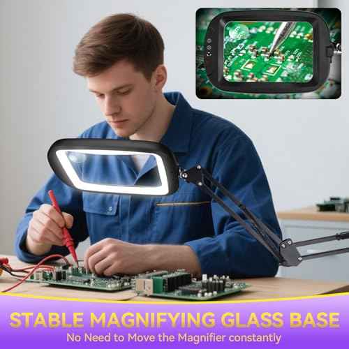 30X 10X Extra Large Floor Magnifying Glass with Light and Stand