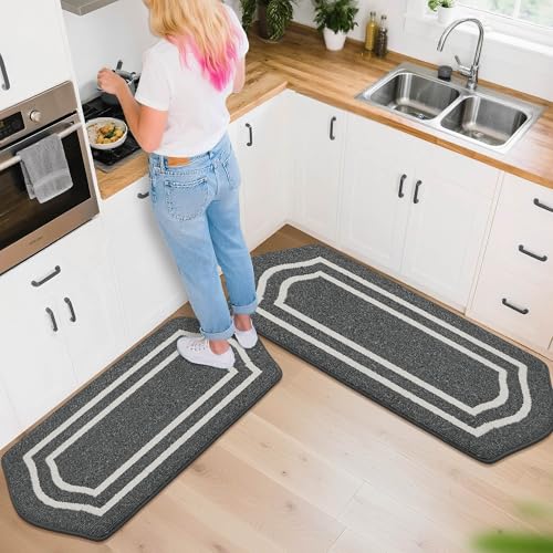 Long Kitchen Floor Mats and Rugs 2PCS Nonslip Washable
