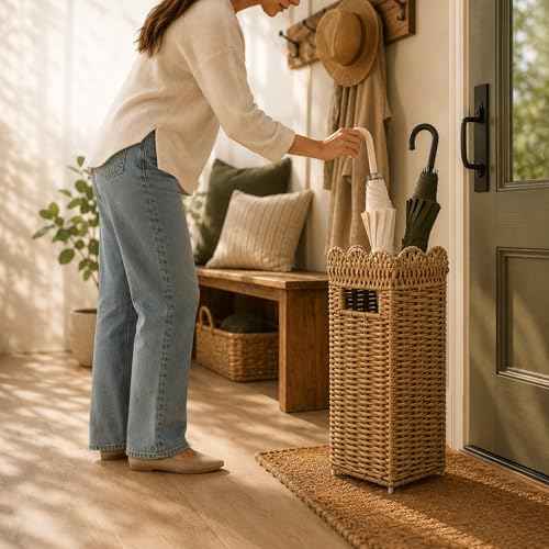 Woven Umbrella Holder for Entryway