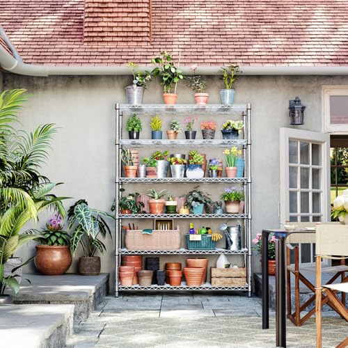 6 Tier Heavy Duty Metal Wire Shelving Unit