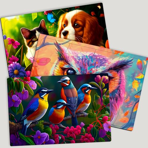 13 Large Piece Dementia Puzzles for Seniors (3 Count)