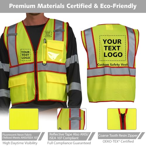 Red Hi Visibility Vest with Logo Printing