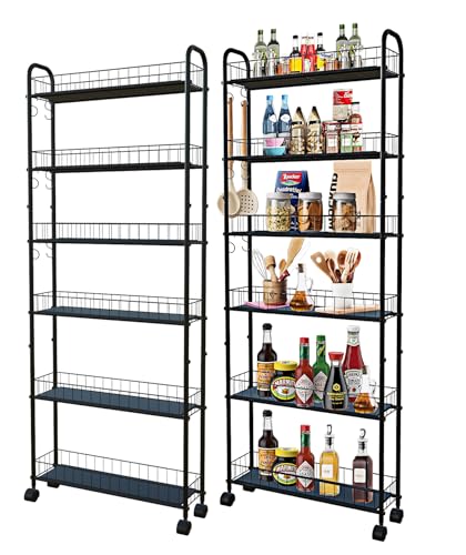6 Tier Slim Rolling Storage Cart