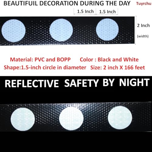 Black White Reflective Tape 2 inch Wide