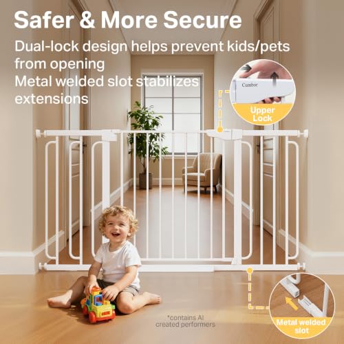 36.6 59" Extra Wide Baby Gate for Stairs