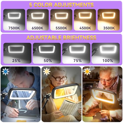 10X 30X Extra Large Magnifying Glass with Light and Stand 7