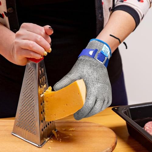 Cut Resistant Gloves Food Grade & Stainless Steel Mesh for Oyster Shucking Butcher Kitchen Meat and Fish Slicing