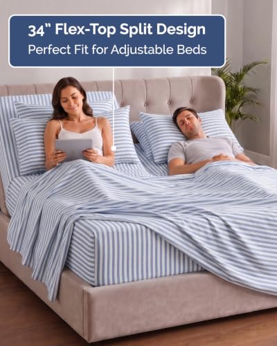 Extra Deep Flex Top Split Head King Sheet Set