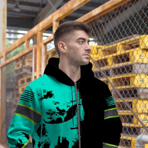 Hi Vis Reflective Zip Up Hoodie