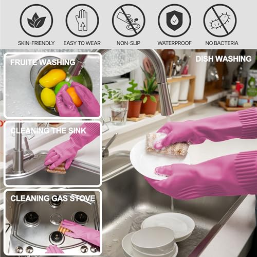 Mamison Rubber Dishwashing Gloves (3 Count)