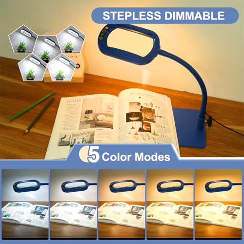 12X Rectangle Magnifying Glass with Light and Stand