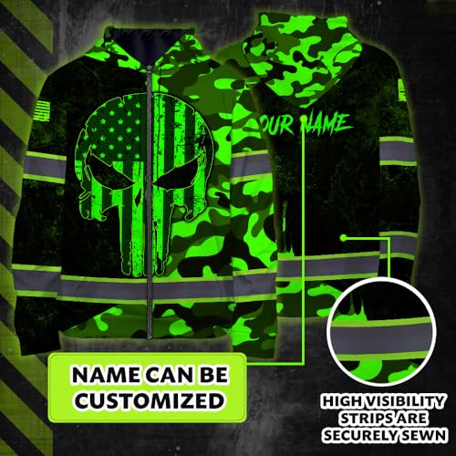 Hi Vis Reflective Zip Up Hoodie